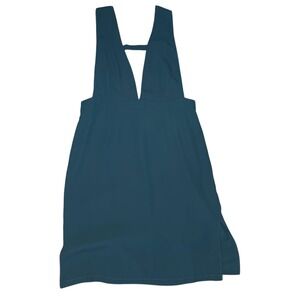 Forever 21 NWT Plus Size Teal Deep V Neck Sleeveless A Line Mini Dress 3X